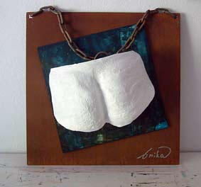 Gips auf rostigem Blech